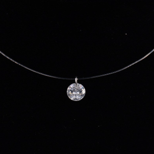 Tachyon Clear Round CZ Pendant - Silver