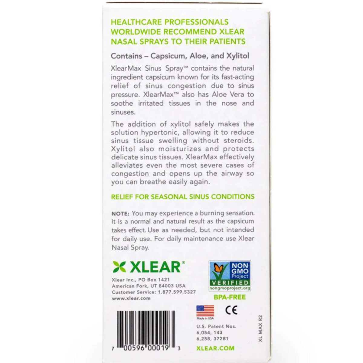 Xlear Max with Capsicum & Aloe