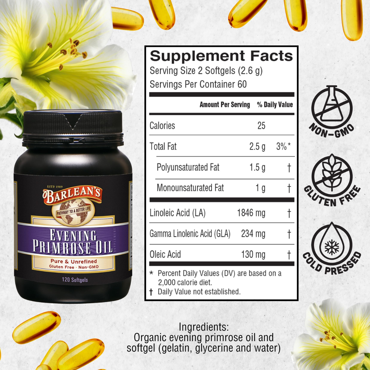 Barleans Evening Primrose Oil Softgels