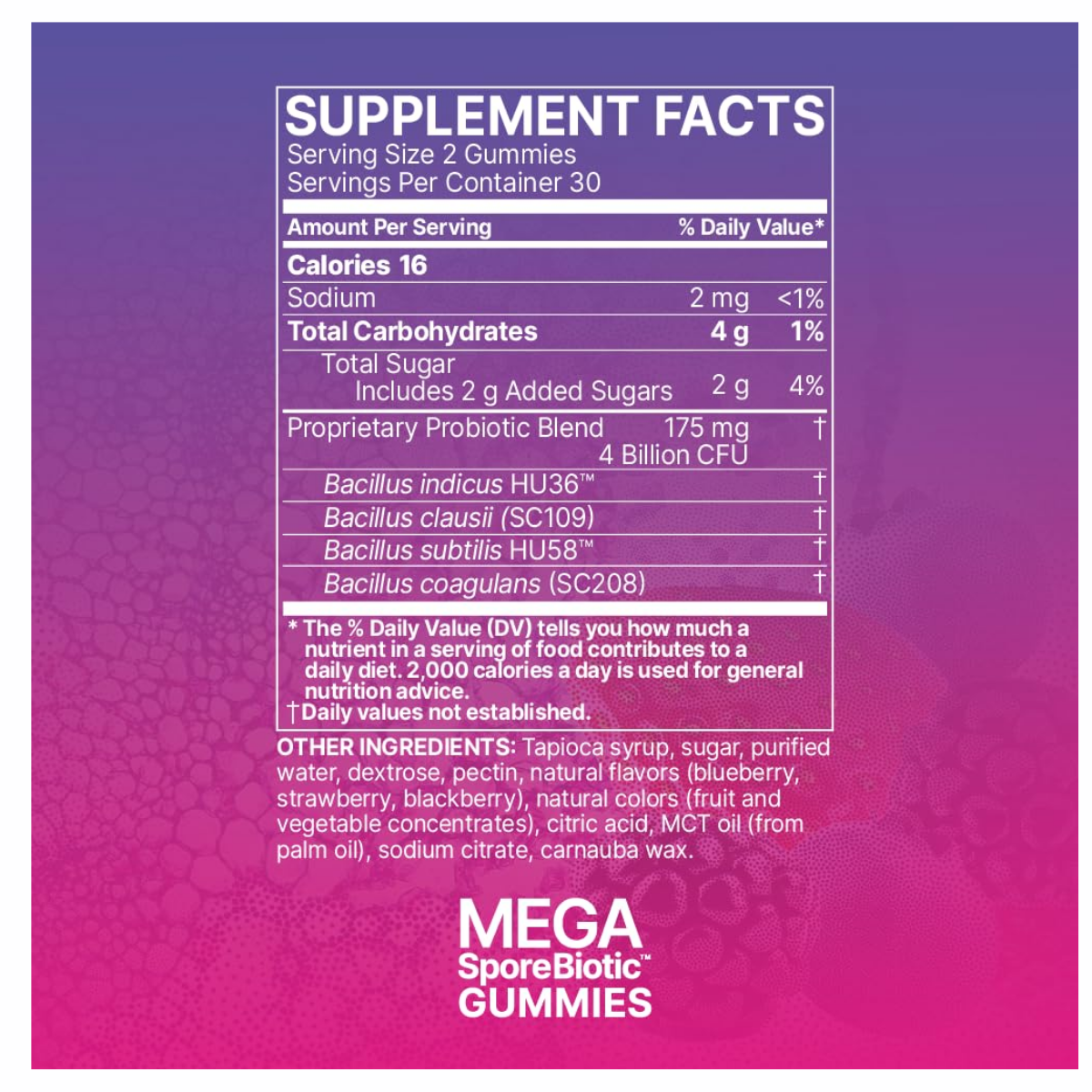 Mega SporeBiotics Gummies for Kids 30c