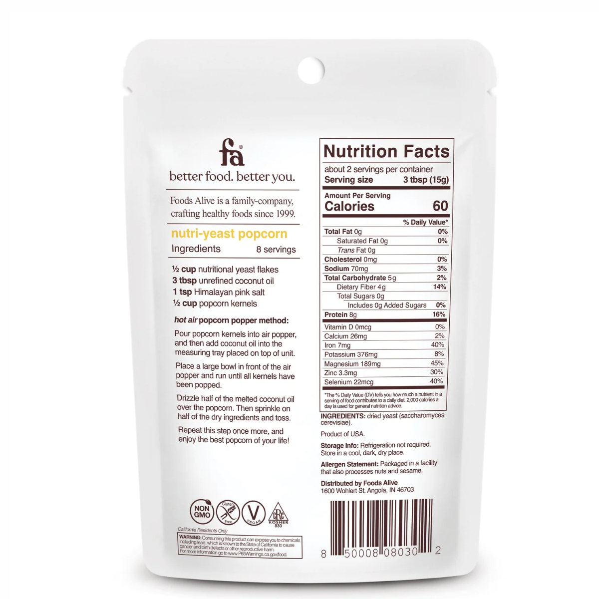 Non-Fortified Nutritional Yeast (Flakes)