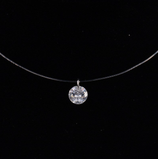 "FLOATER" CLEAR ROUND CZ PENDANT SILVER