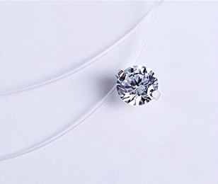 "FLOATER" CLEAR ROUND CZ PENDANT SILVER